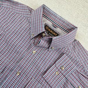 Ariat Pro Series Plaid Shirt Men's Medium Western Cowboy Button Up Long Sleeve